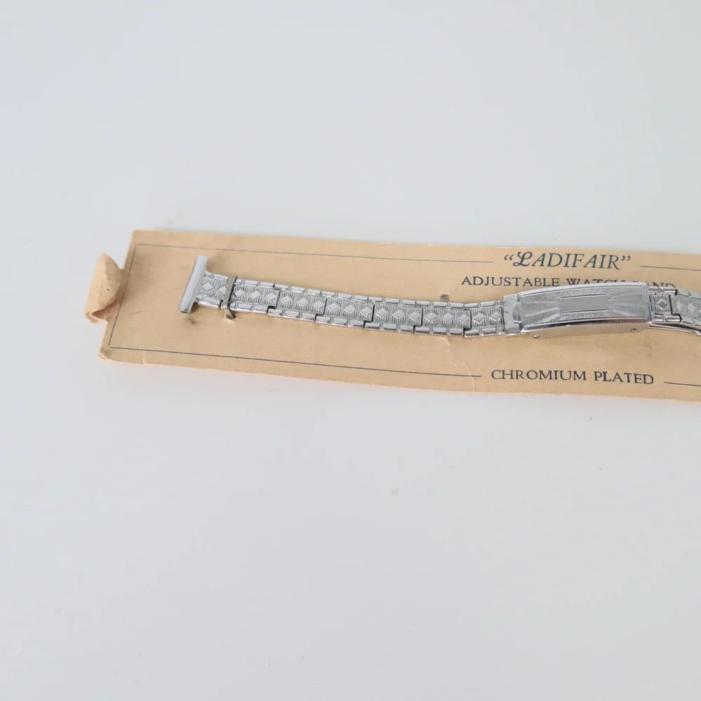 Vintage Ladifair Women's Chrome Plated Watch Band NOS 5.25